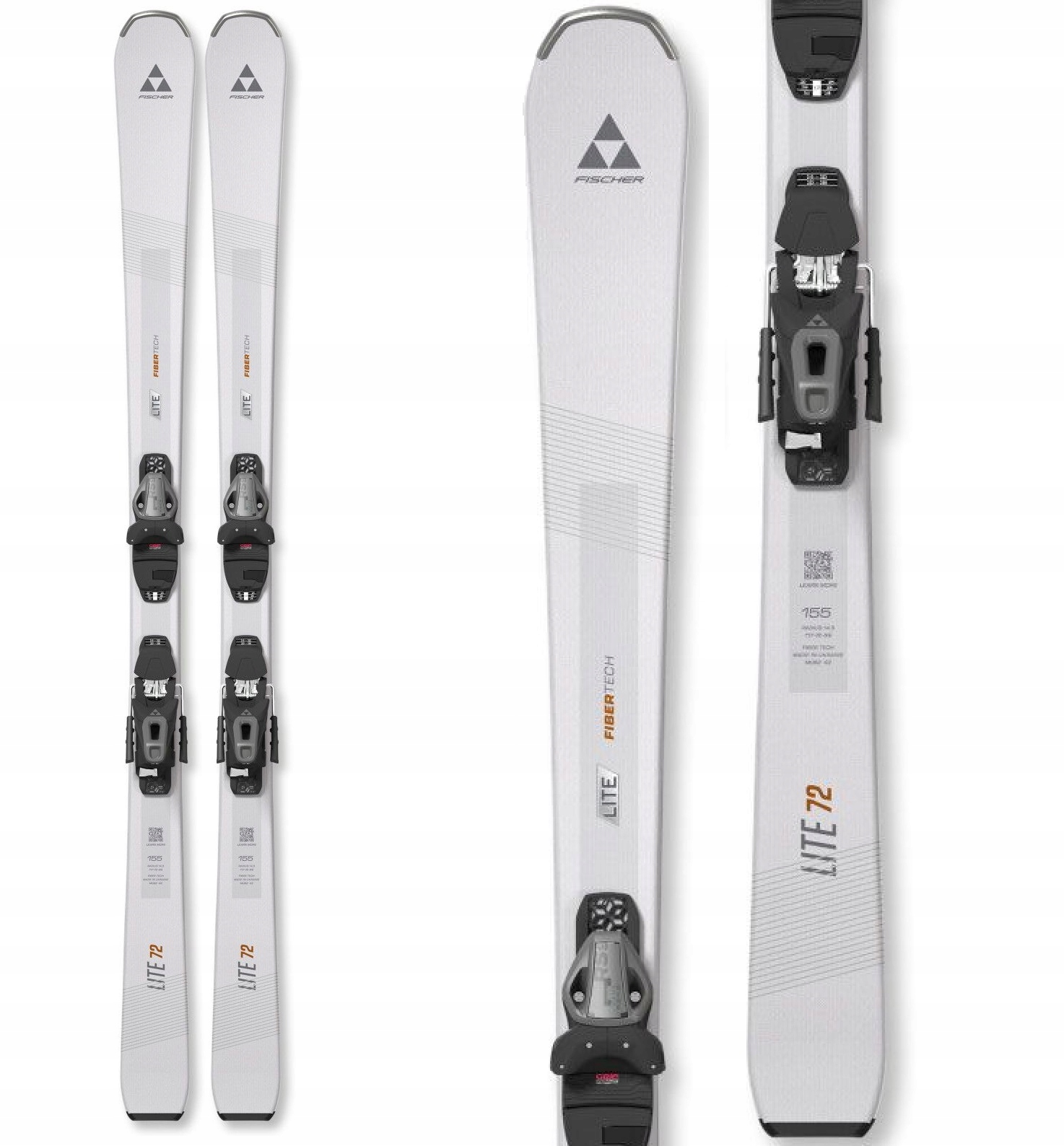 Narty Damskie Fischer Lite 72 +wiązania RS9 snow white pink 155 cm