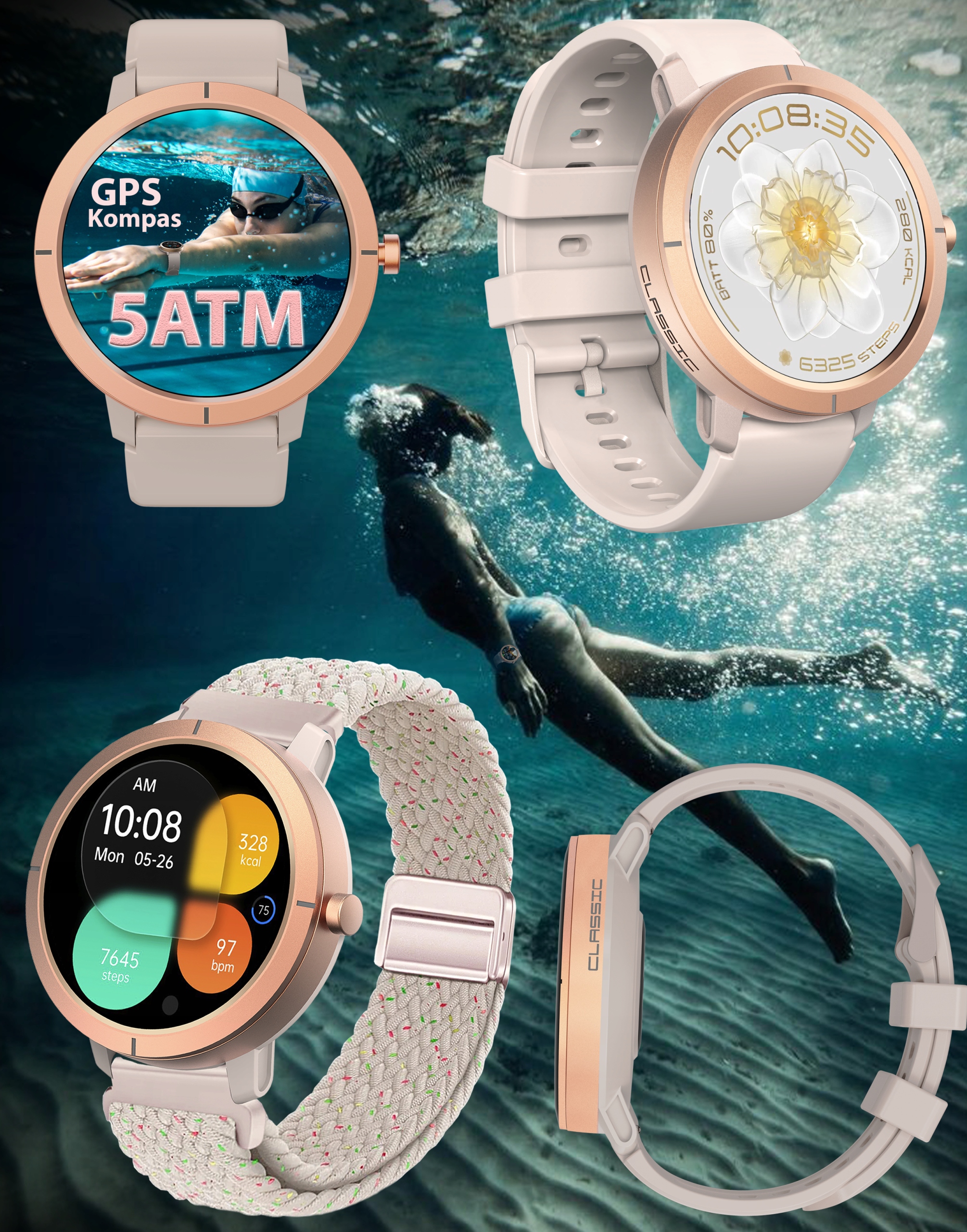 ZEGAREK DAMSKI SMARTWATCH PROVENTUS GPS AMOLED MENU PL ROZMOWY WODOODPORNY Model PTG76