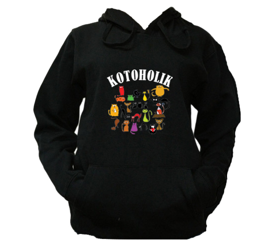 

XL Bluza Kaptur Damska Kotoholik Koty Cats Wzór