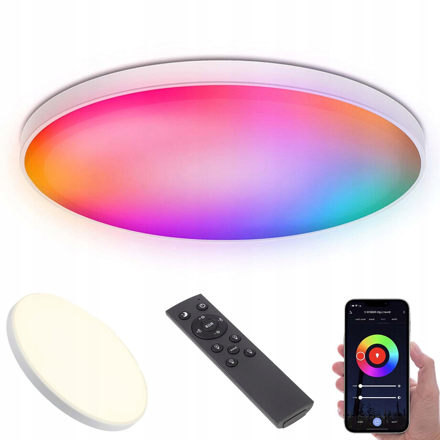 Nowoczesny Lampa Sufitowa Led Rgb Z Muzycznym Możliwość Ściemniania Z Pilot