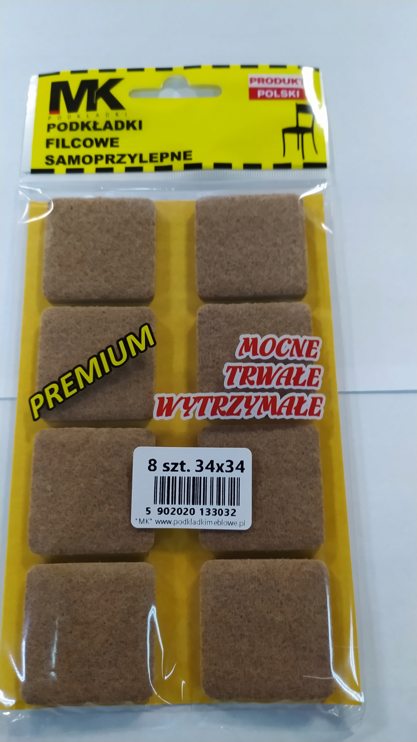 

Podkładki filcowe Mk premium brąz kwadrat 34x34mm