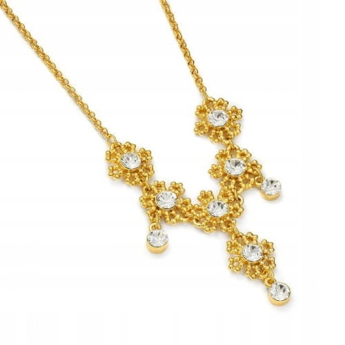 

Elegancka Kolia Z Kwiatami I Kryształami Swarovski