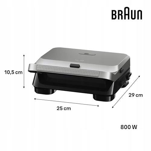 BRAUN SnackMaker 5 SM5005 Grill i Gofrownica 800W Srebrny — miniatura 3