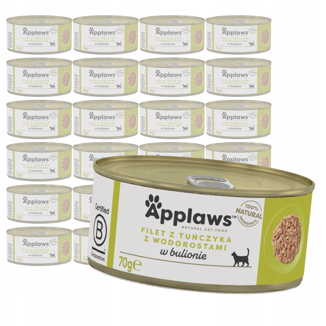 Levně Applaws Mokré Krmivo Pro Kočky 24x70 g Filé z tuňáka s mořskými řasami, vývar