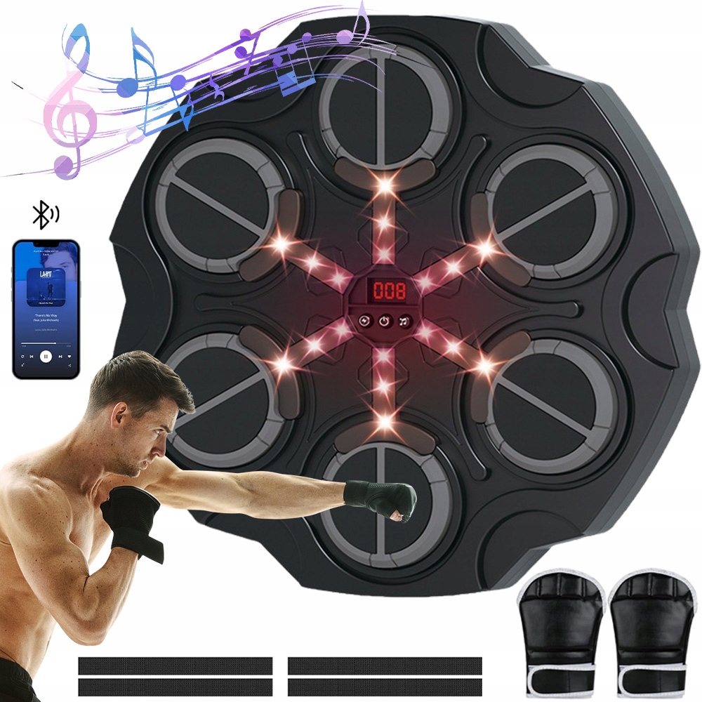 Led Tréninkový Boxovací Stroj Bluetooth Hudba Usb 3 Režimy Rukavice