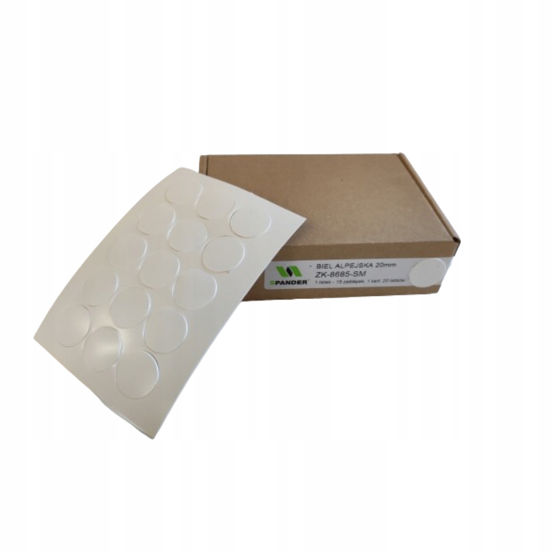 Nábytkové krytky velké fi20mm Alpská Bílá 8685 Sm 20 x 15ks