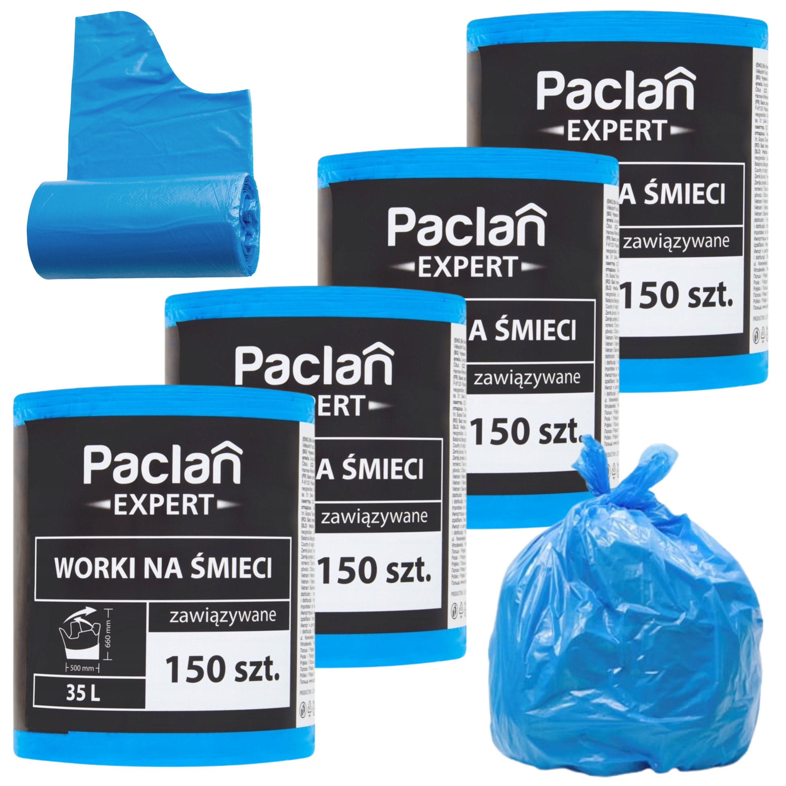 Levně Pytle Na Odpadky Silné Pacla Nepraskající 35L 4 x 150 Ks.