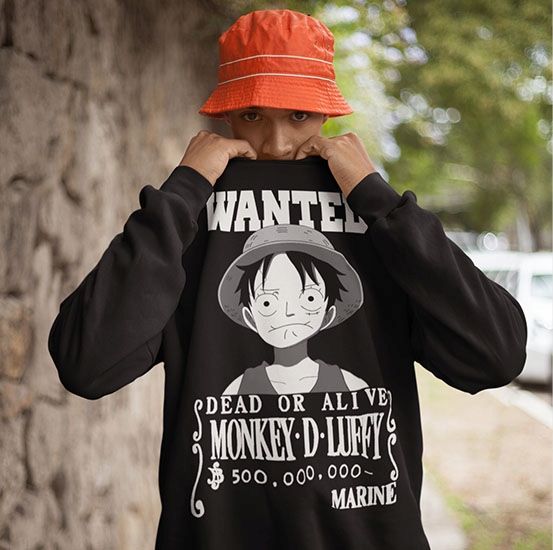 

Bluza One Piece Wanted Luffy 3 Czarne