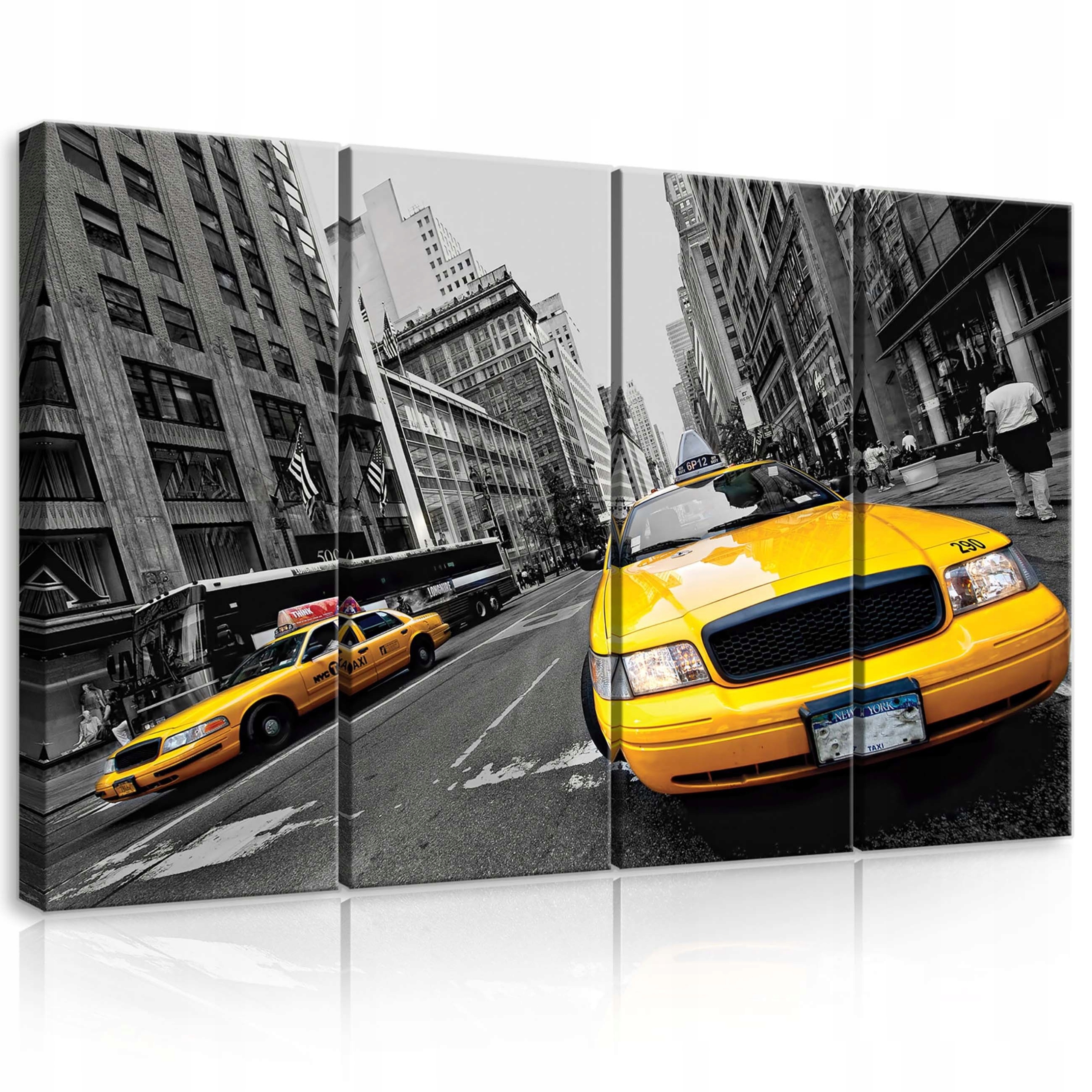 Obraz 120x80 Mesto New York Manhattan taxík ulica žltý akcent