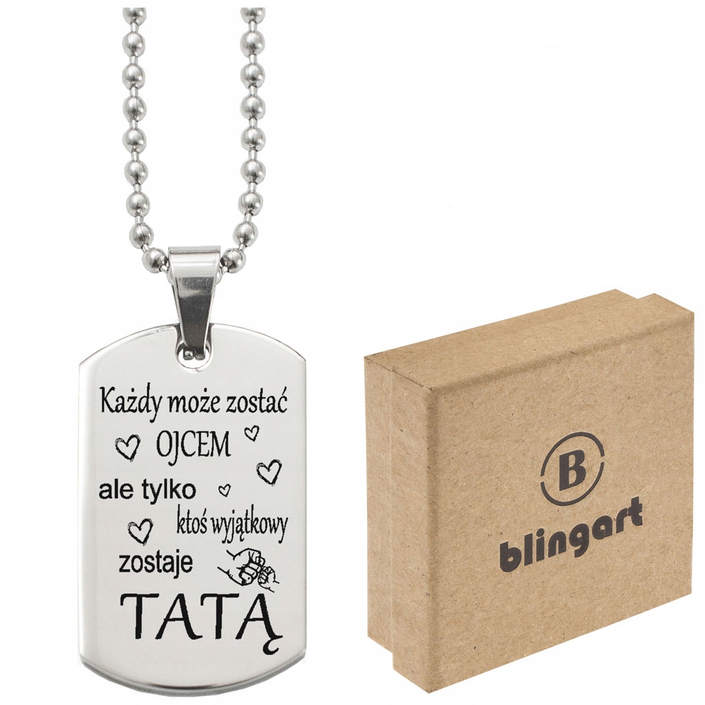 

Nieśmiertelnik z Grawerem srebro stal 316L prezent