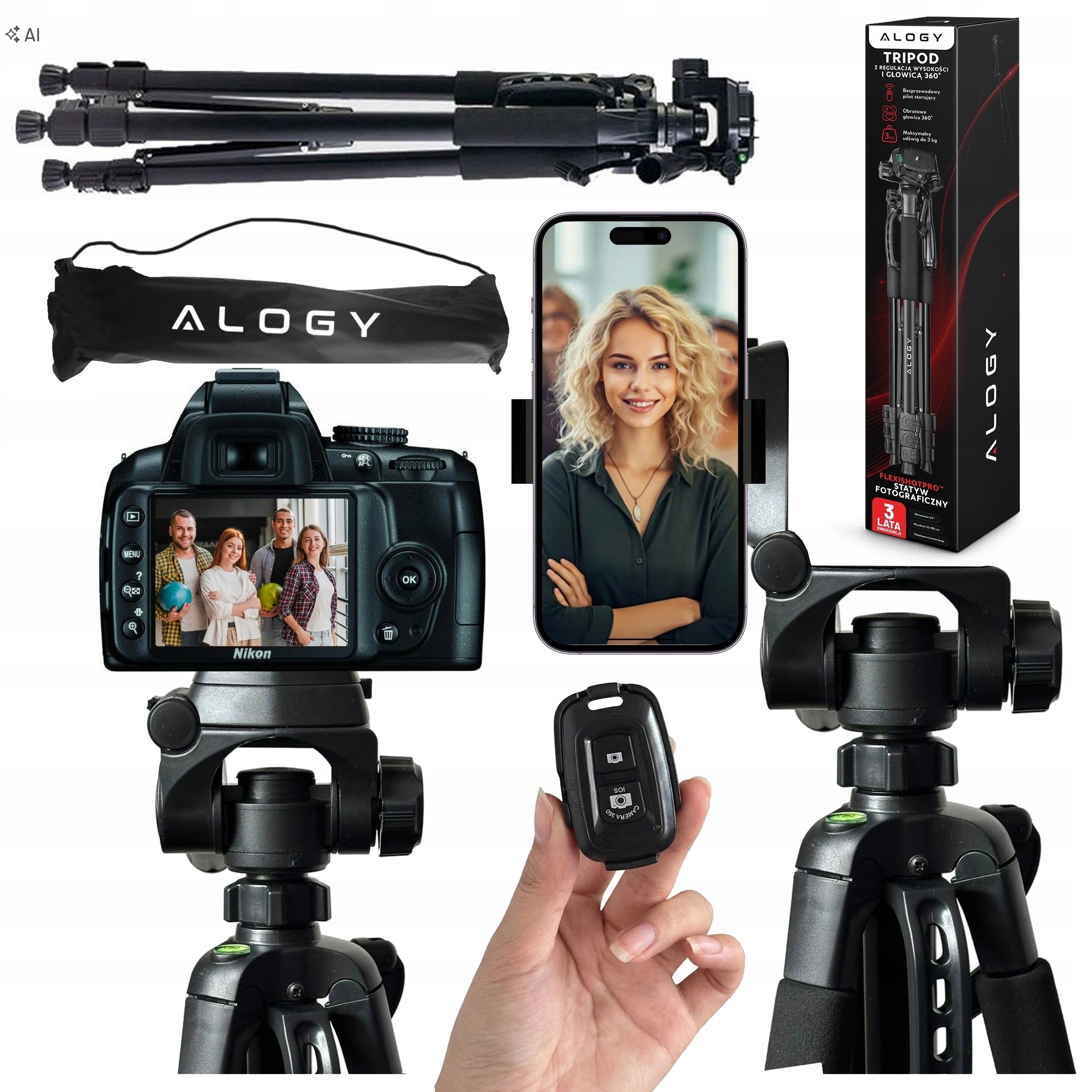 Vysoký Fotografický Stojan Na Stojan Pro Telefon, Fotoaparát, Kameru, Zrcadlovku