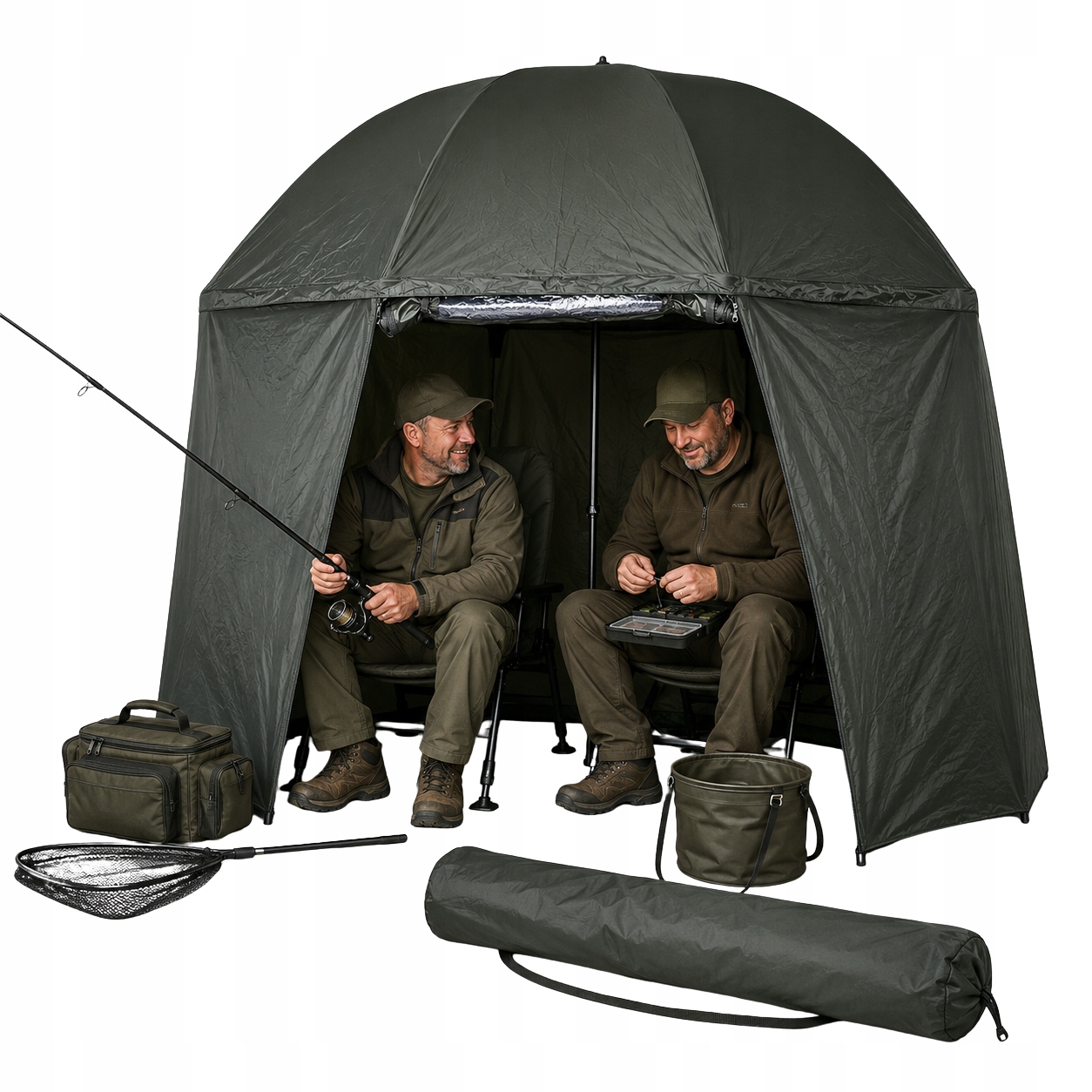 Namiot Parasol Wędkarski Pełny 2 Osobowy Wodoszczelny Pokrowiec Ryby 250cm