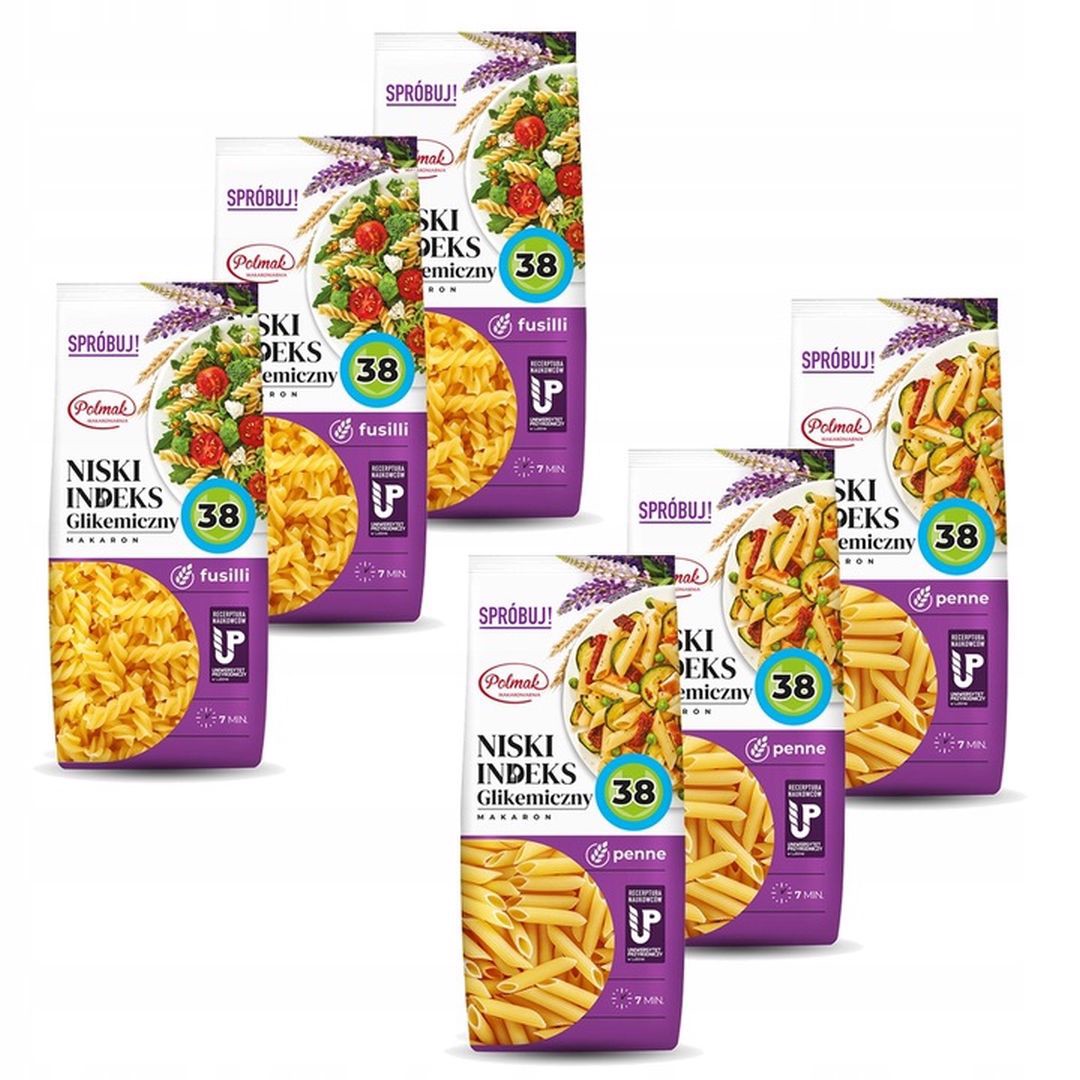 Polmak Těstoviny Mix 2 fusilli – Penne 250 g x 6 kusů