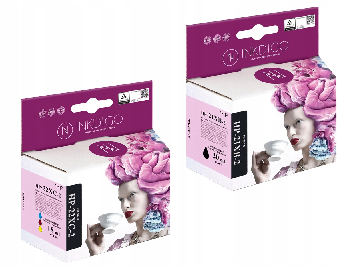 

Tusze Inkdigo Do Hp 21XL 22XL PSC1410 Komplet XL