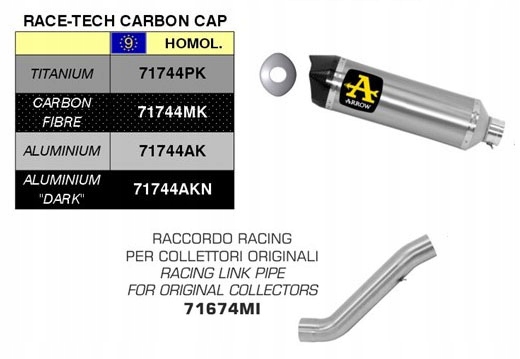 Aprilia RSV4 Tuono 2017-2020 Arrow Tlmič Decat