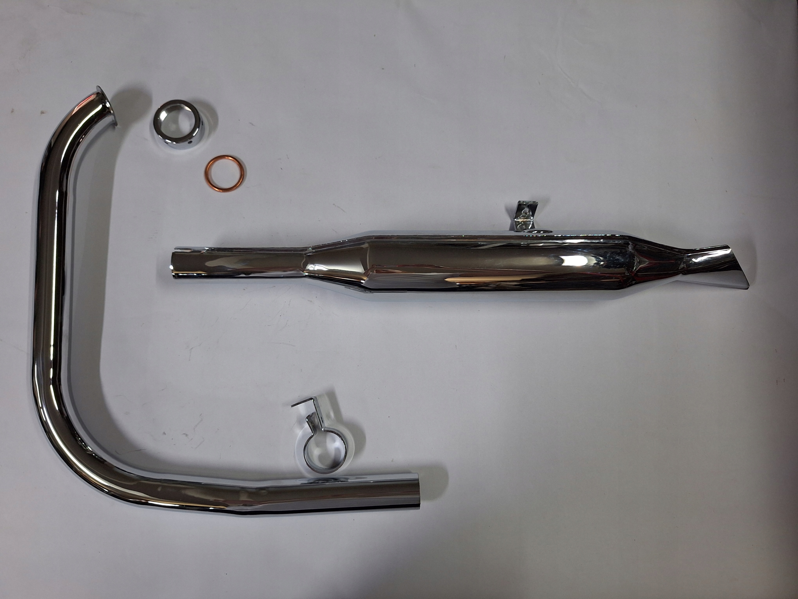 Výfukový systém tlumič koleno rybka chrom Bmw R-35 oslík