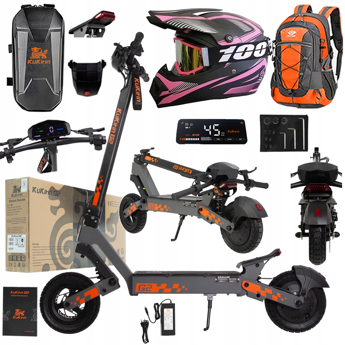 Kukirin G2 2026 Nové skládací elektrické vozidlo 1200W 45KM/H 15Ah 48V 10"