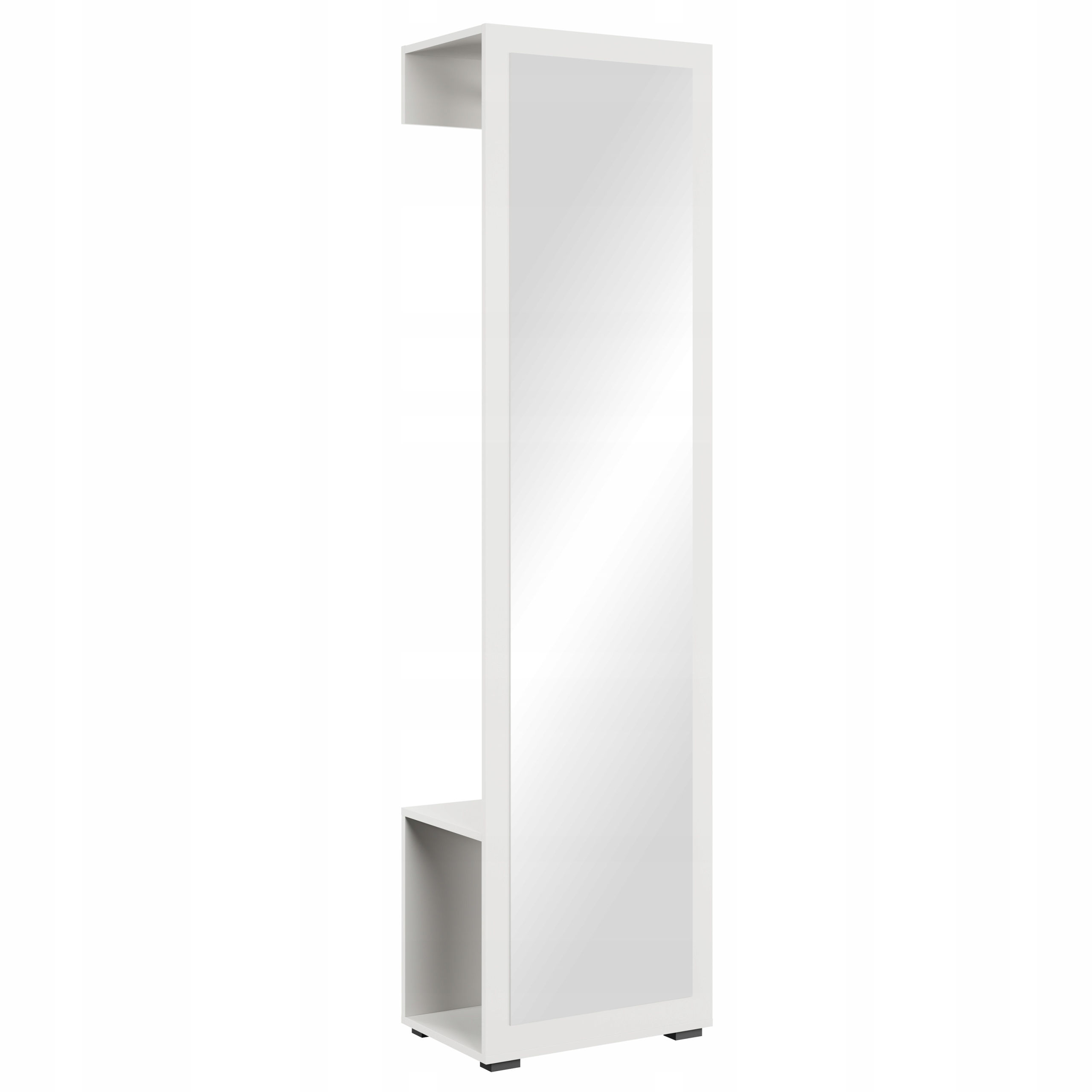 Skříň do předsíně se zrcadlem Dino, Botník Moderní bílá