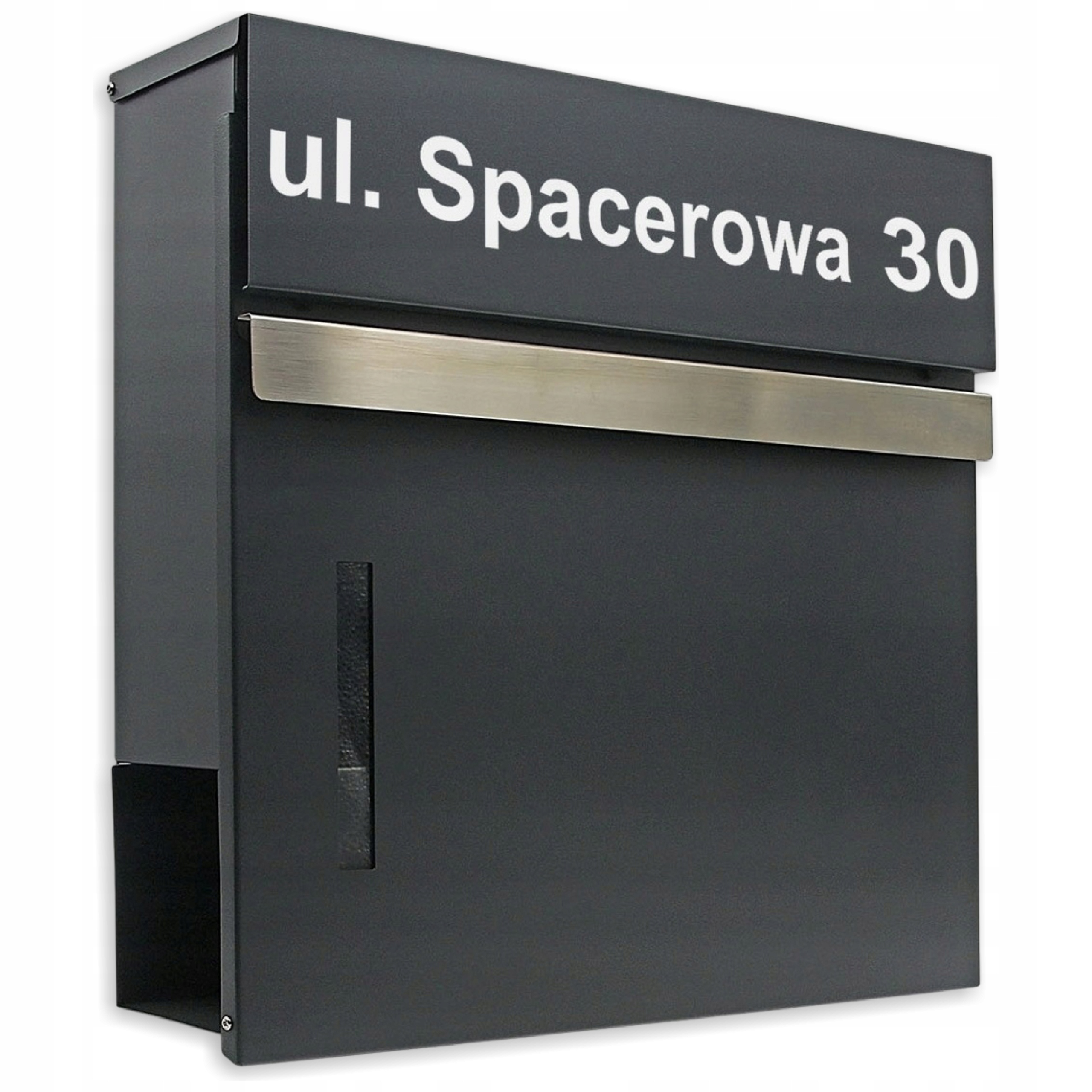 Poštovní schránka vhoz s Číslem Domu Adresou Tisk Uv Antracit RAL7016