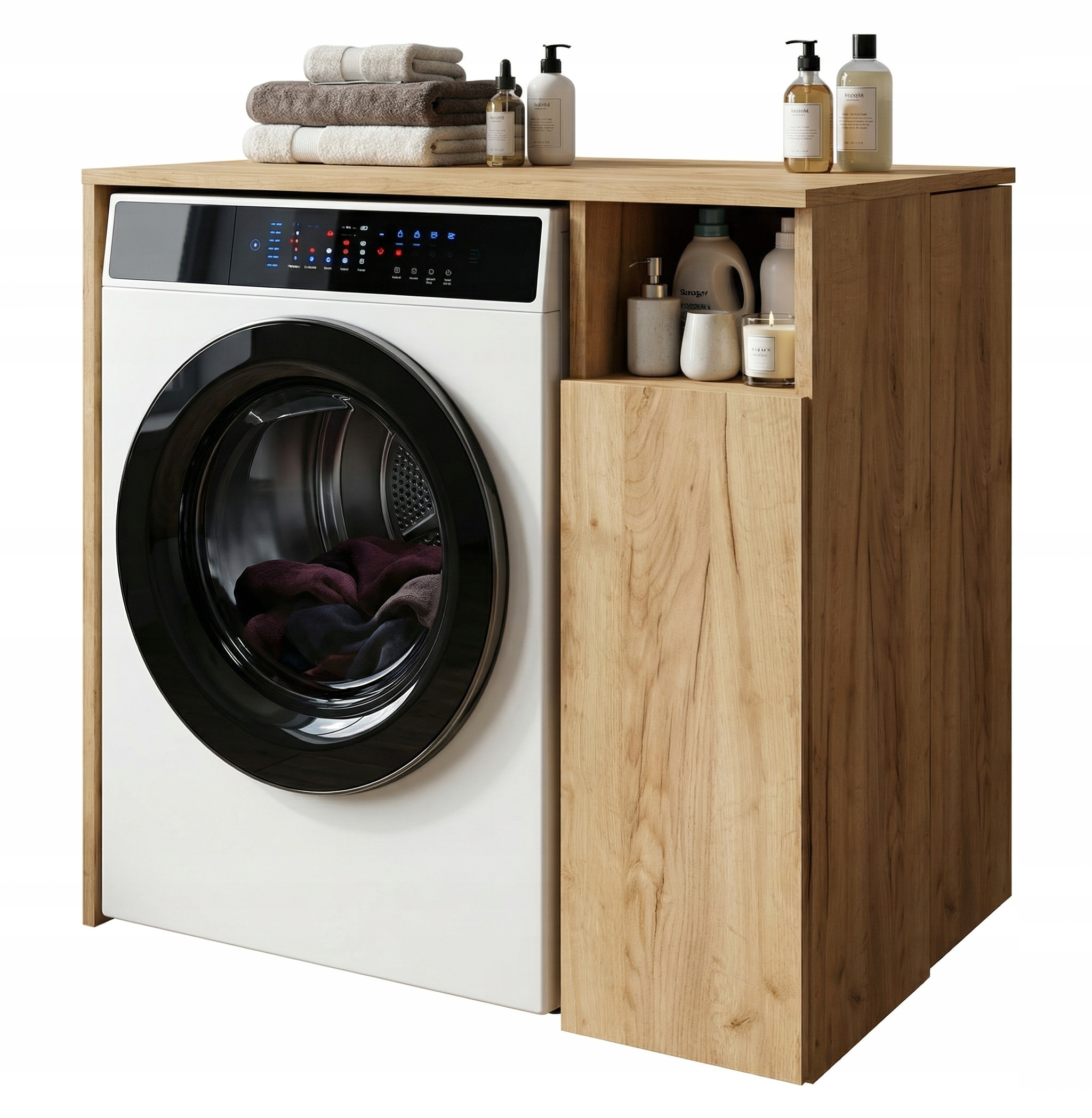 Skříňka na pračku uzamykatelná, 6 polic 96x88,5x62 dub craft