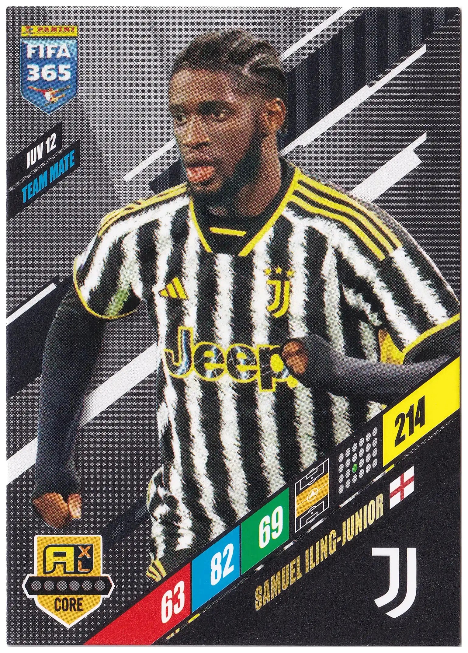#JUV12 Samuel Iling-Junior Panini Adrenalyn XL Fifa 365 2024 Base card