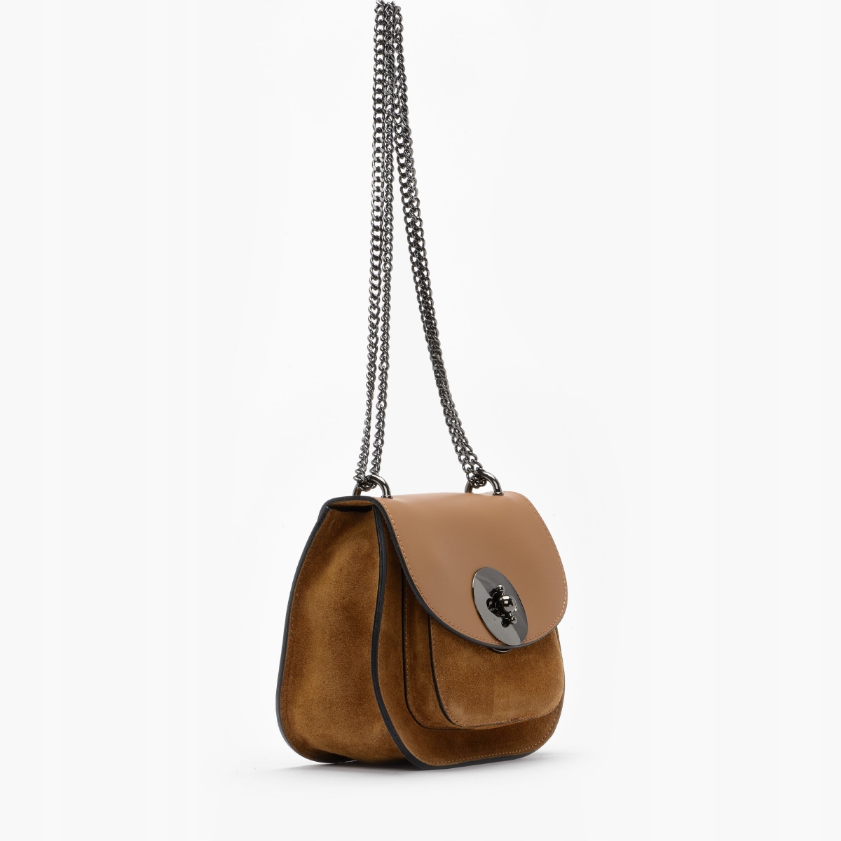 Torebka damska skórzana mała brązowa RYŁKO naturalna skóa licowa klamra Marka Ryłko