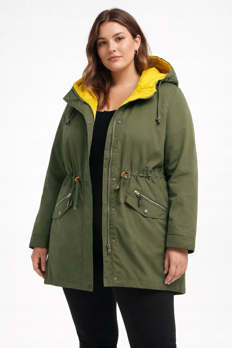 Oboustranná Bunda CAN620B Khaki/žlutá 46