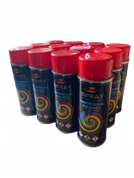 Barva 12 ks Lak Sprej Smalt 400ml Ral 3020 Červená