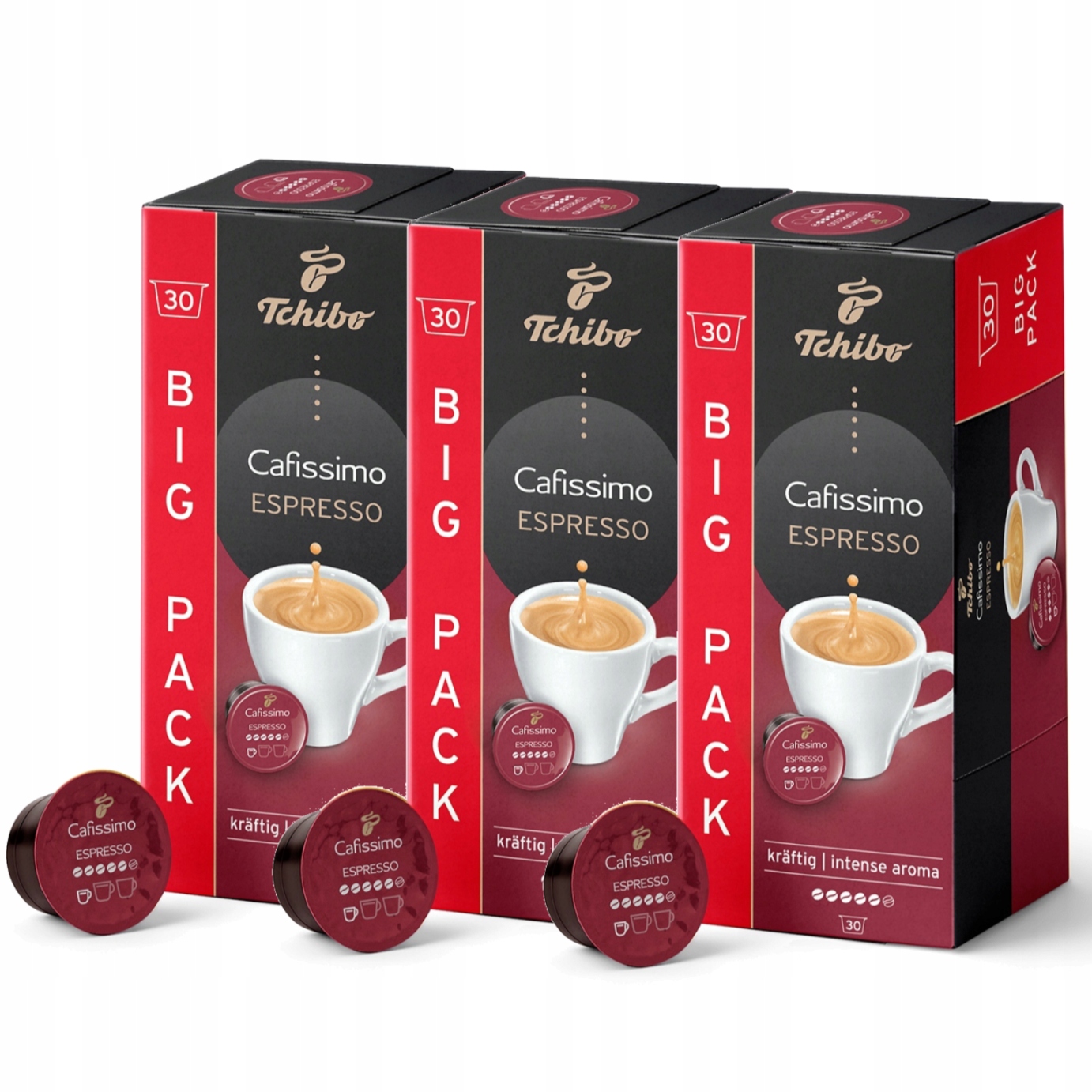 Levně Tchibo Cafissimo Espresso Intense Aroma Káva Arabika Robusta 30 x 3 kapsle