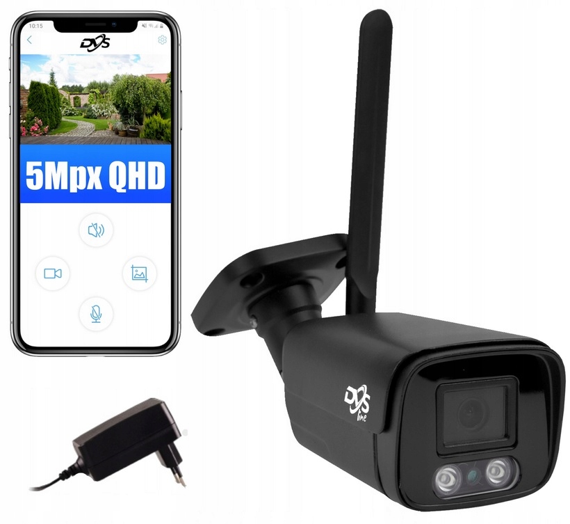 Čierna Ip Kamera S Wifi 5Mpx Onvif Audio Aplikácia