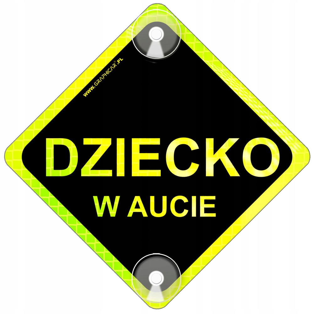 Tabliczka Odblask Dziecko W Aucie Uwaga Dziecko Neon Plaster Przyssawki