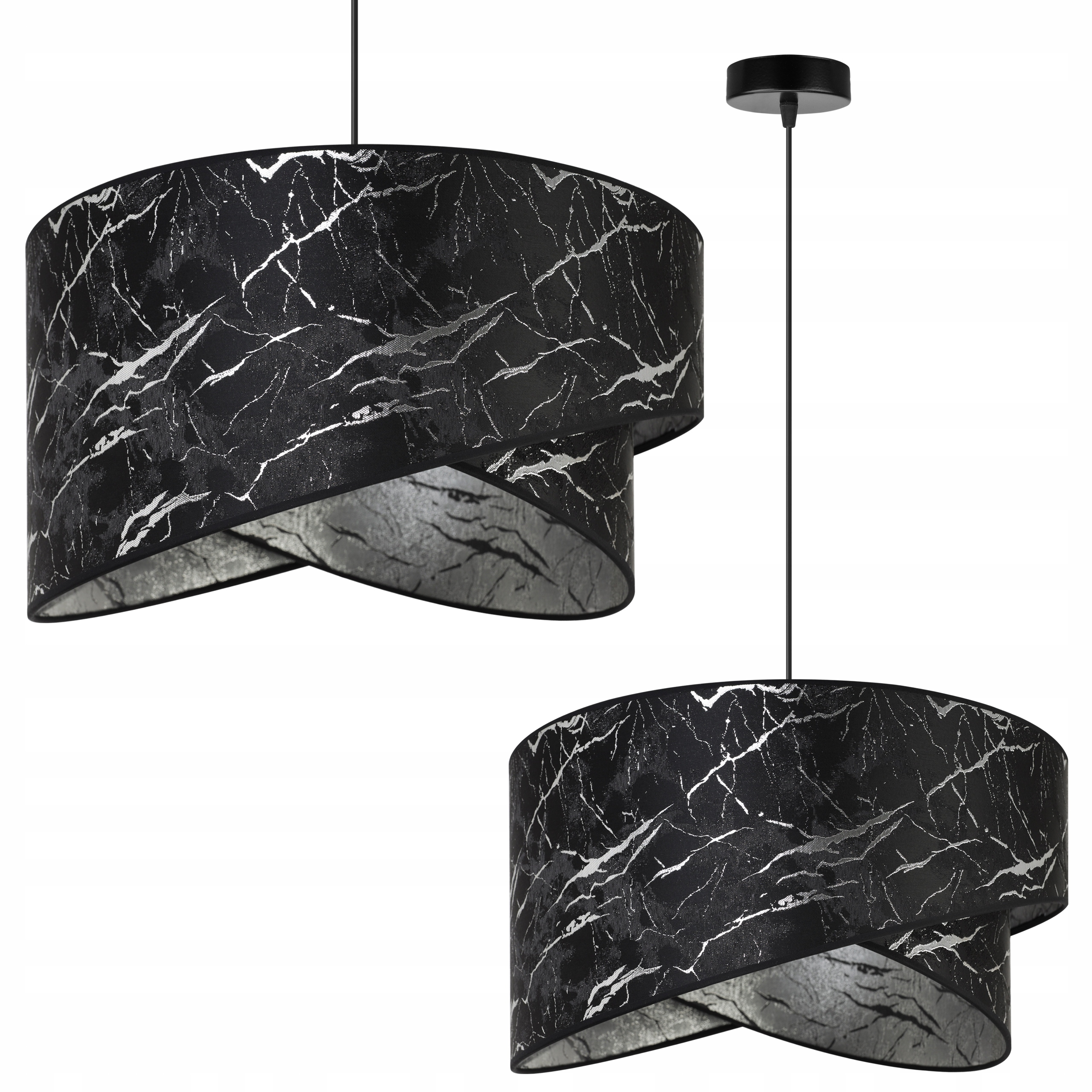 Závesná Stropná Lampa Luster Jednoduchá Tienidlo Mramor Strieborná Glamour