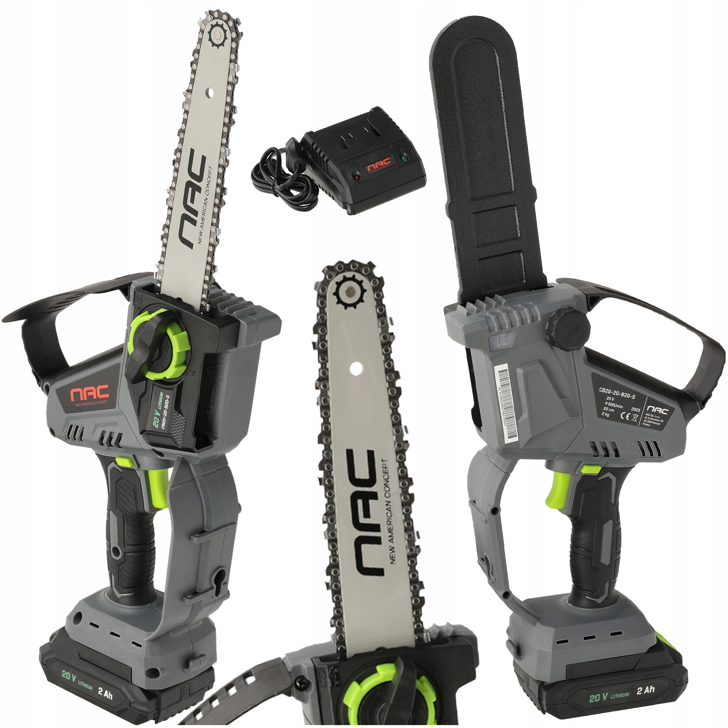 Piła Łańcuchowa Akumulatorowa Do Gałęzi 8" Z Baterią I Ładowarką Nac 20V