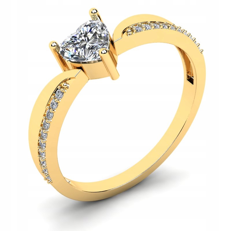 

Pierścionek Złoty Serduszko Z Błyszczącą Cyrkonią