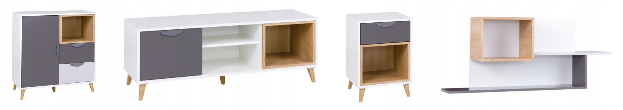 Półka JOKER 12 biały/grafit/szary/dąb lefkas 120/50/25 system młodzieżowy Głębokość mebla 25 cm