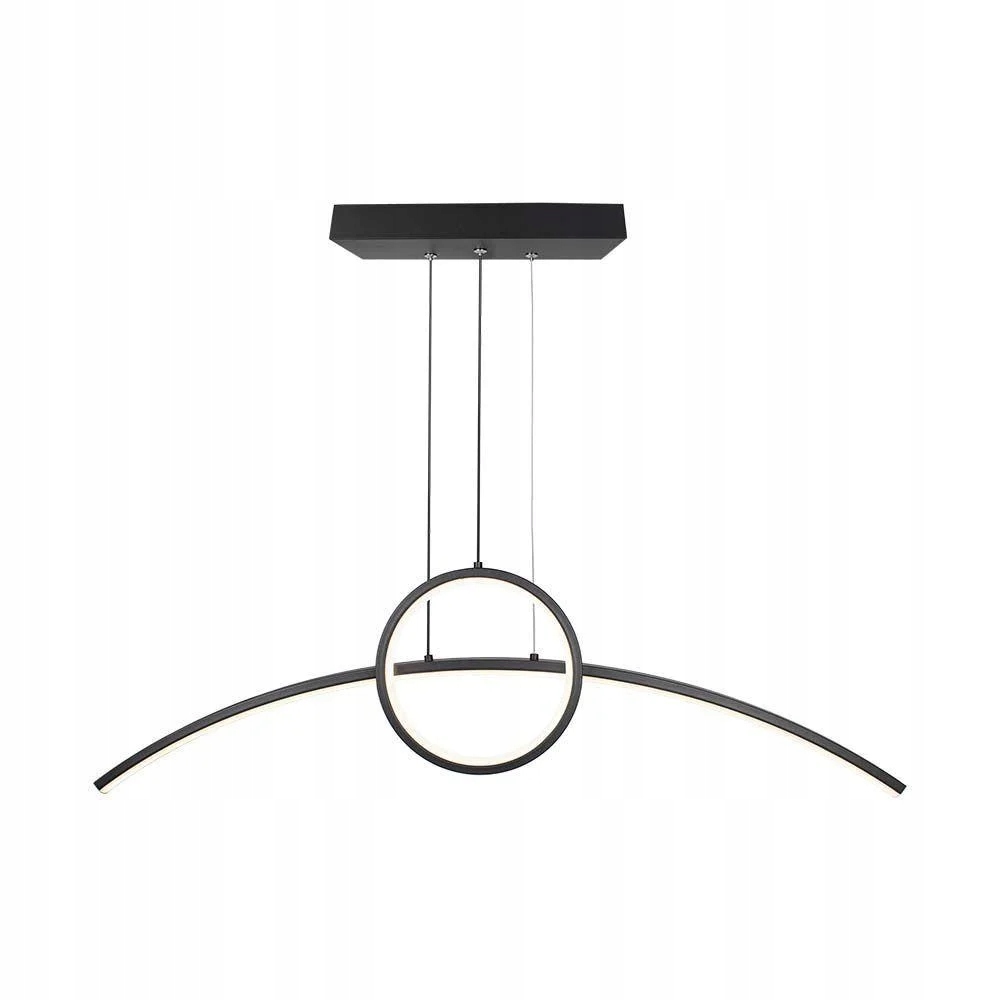 Led závesná lampa moderná geometrická čierna nad ostrovčekovým stolom 90 cm V-tac