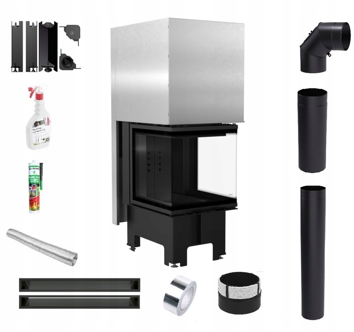 Krbová Vložka 3 skla Nbc 8 500X500 Gilotina Černá Sada