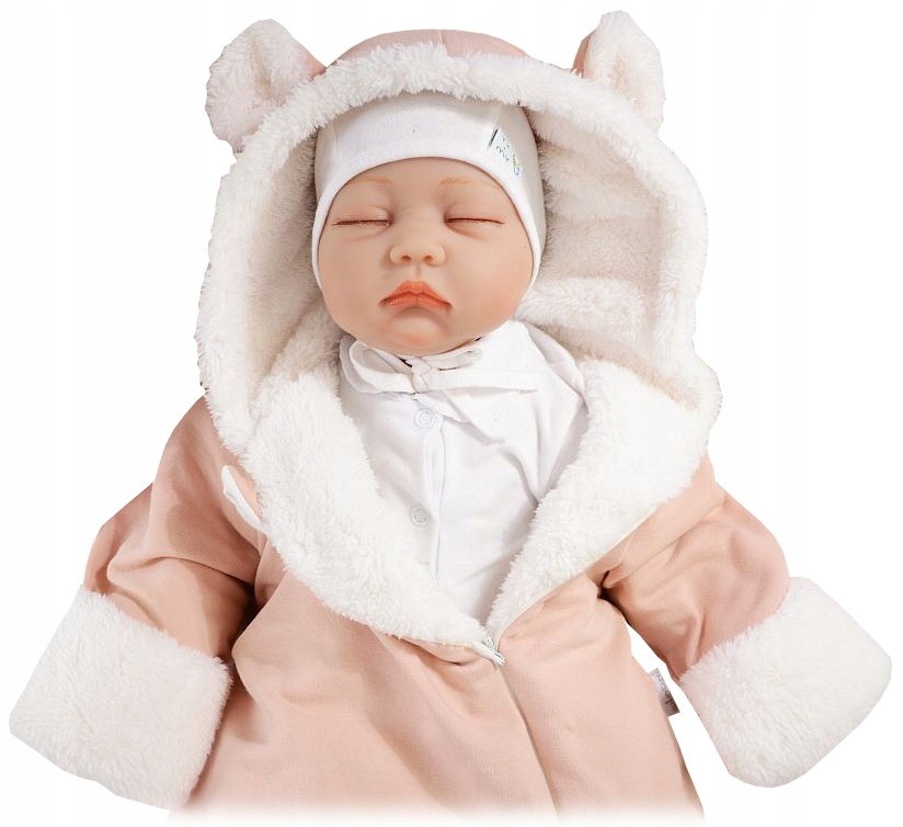 KOMBINEZON PAJAC OCIEPLANY FUTRO BAWEŁNA 74 L46 Rękaw długi rękaw