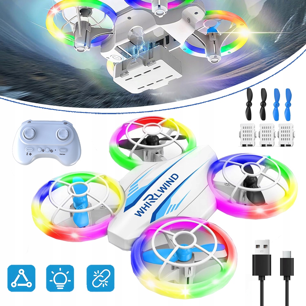 MINI DRON, DZIECIĘCY DRON Z ŚWIATŁEM LED, MINI DRON DLA DZIECI, NA PREZENT