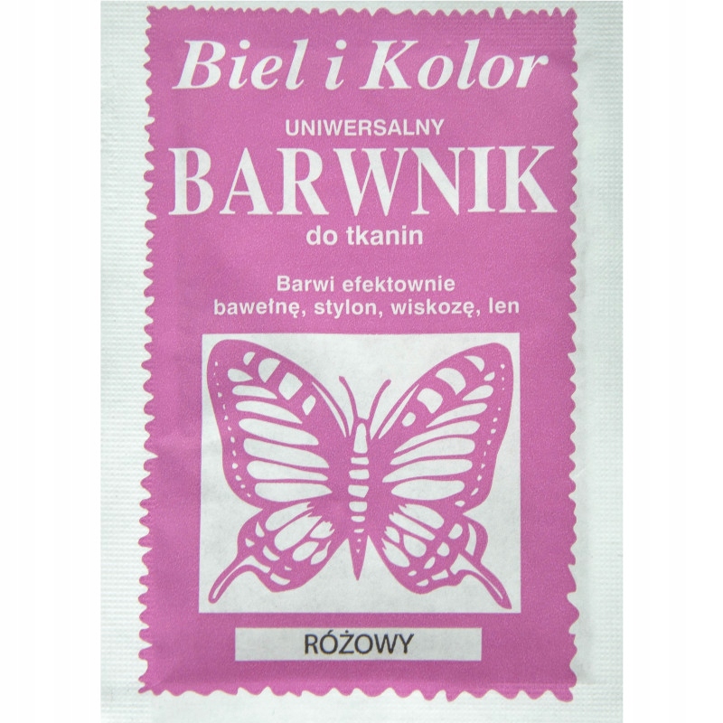 

Barwnik do tkanin farba Biel i Kolor Różowy