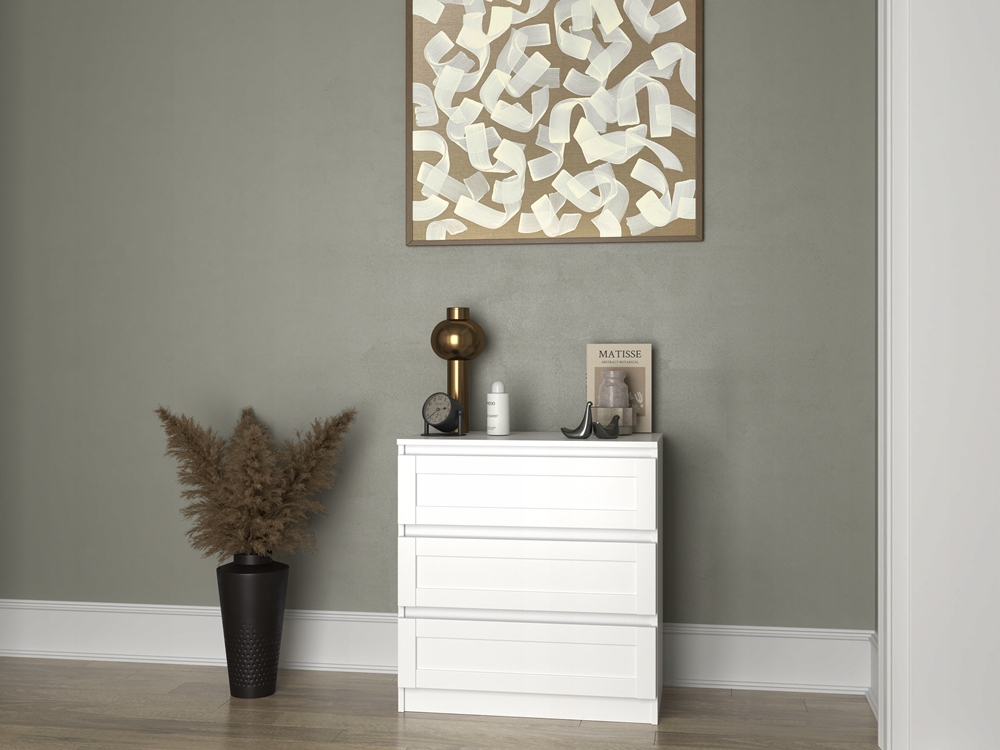 KOMODA 70 cm NOWOCZESNA POJEMNA SZAFKA REGAŁ SZUFLADY MEBLE BIEL MAT Kod producenta KOMODA 70 cm NOWOCZESNA POJEMNA SZAFKA