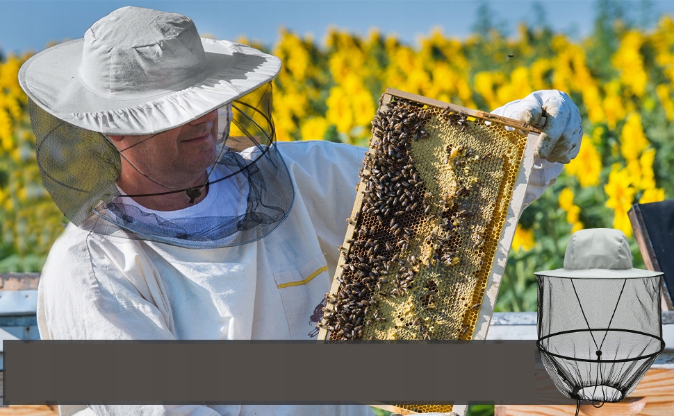 KAPELUSZ Z SIATKĄ NA KOMARY SZARY POLIESTER REGULOWANY NA CAMPING Stan opakowania oryginalne