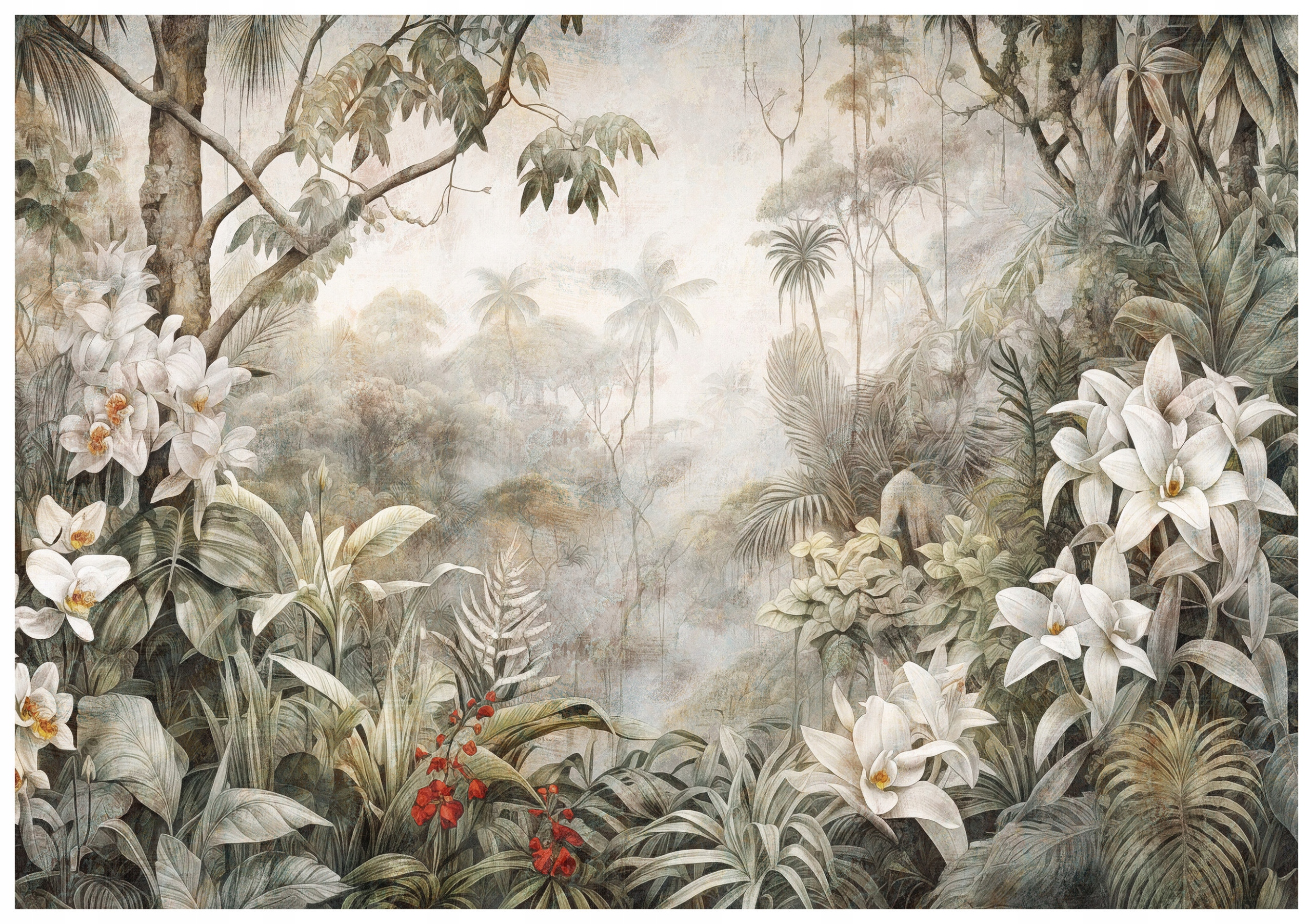 Fototapeta Orchidey a trópy biele červené kvety les 300x210 lepidlo