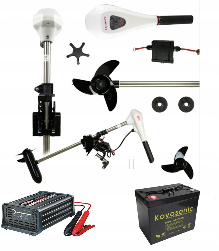 Set Přívěsný Motor Haibo D54 AkuKoyosonicNp80 Nabíječka MBC1205