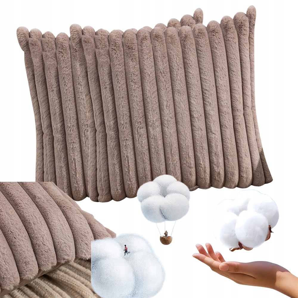 Měkký Velurový Povlak 50 CM Plyšový Velvet Ozdobný Feel Barva Velbloudí