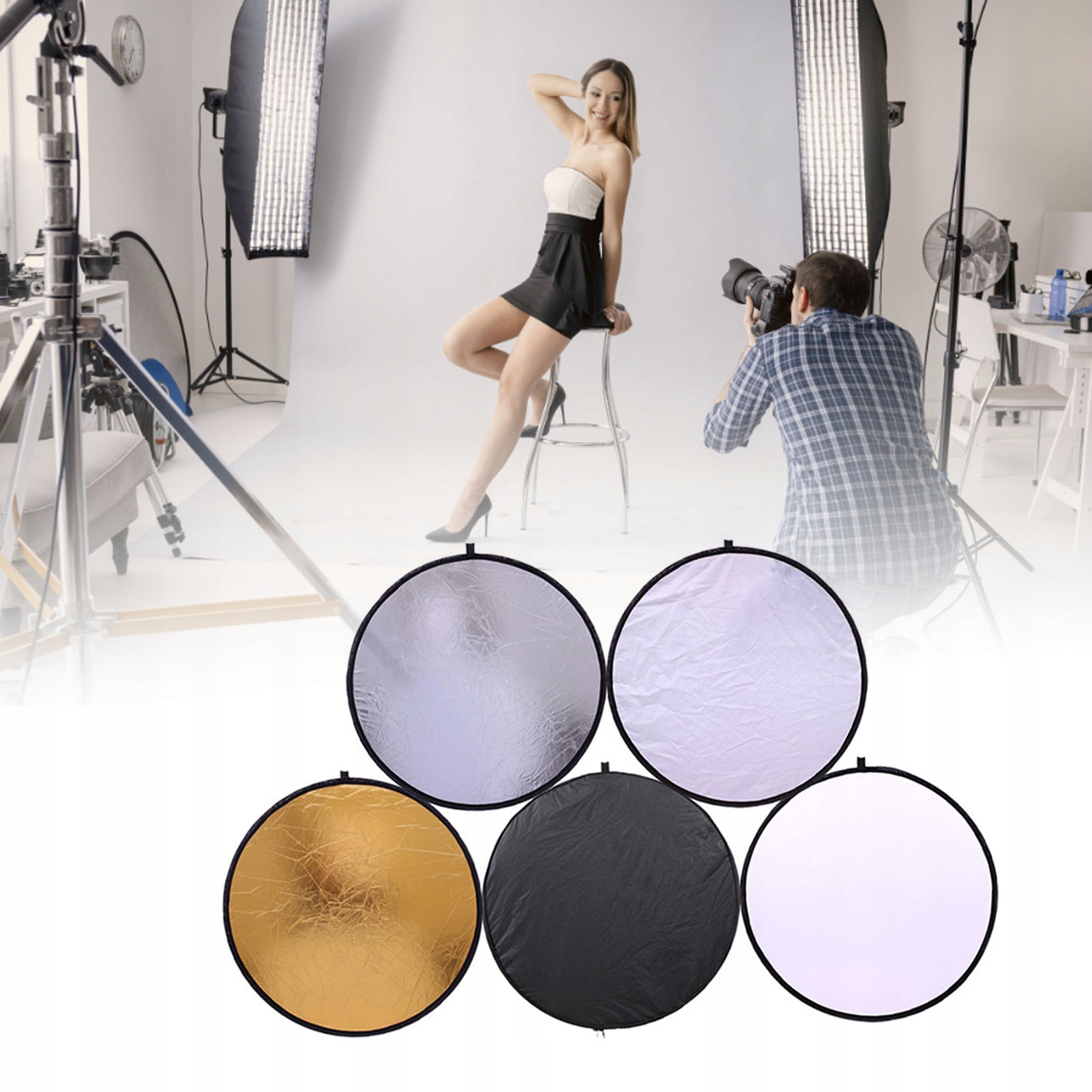 80CM Photography Reflector 5 w 1 Collapsible Multi Disc Light
