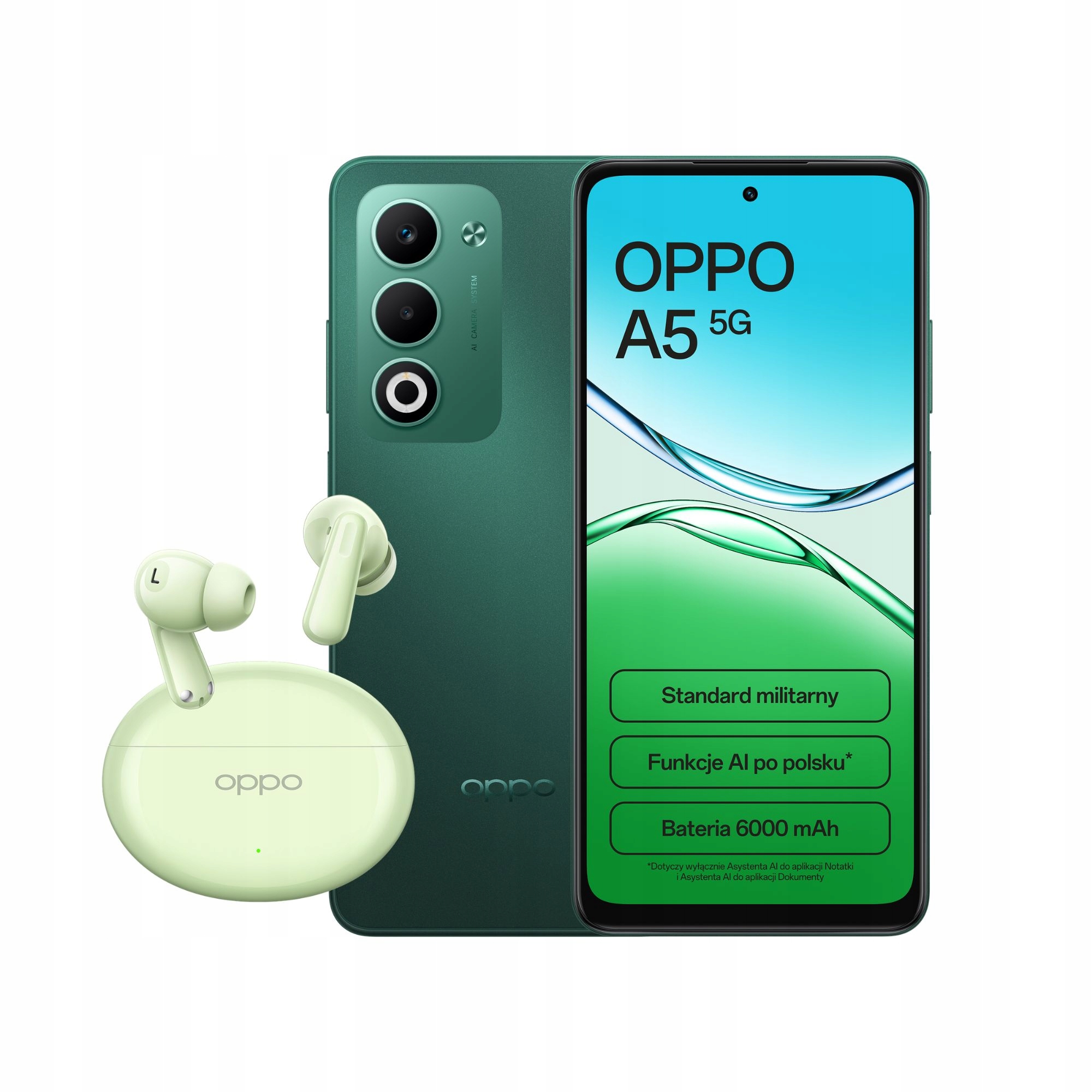 Smartfon Oppo A5 5G 4 Gb 128 Gb Zielony Oppo Enco Air4 zielone