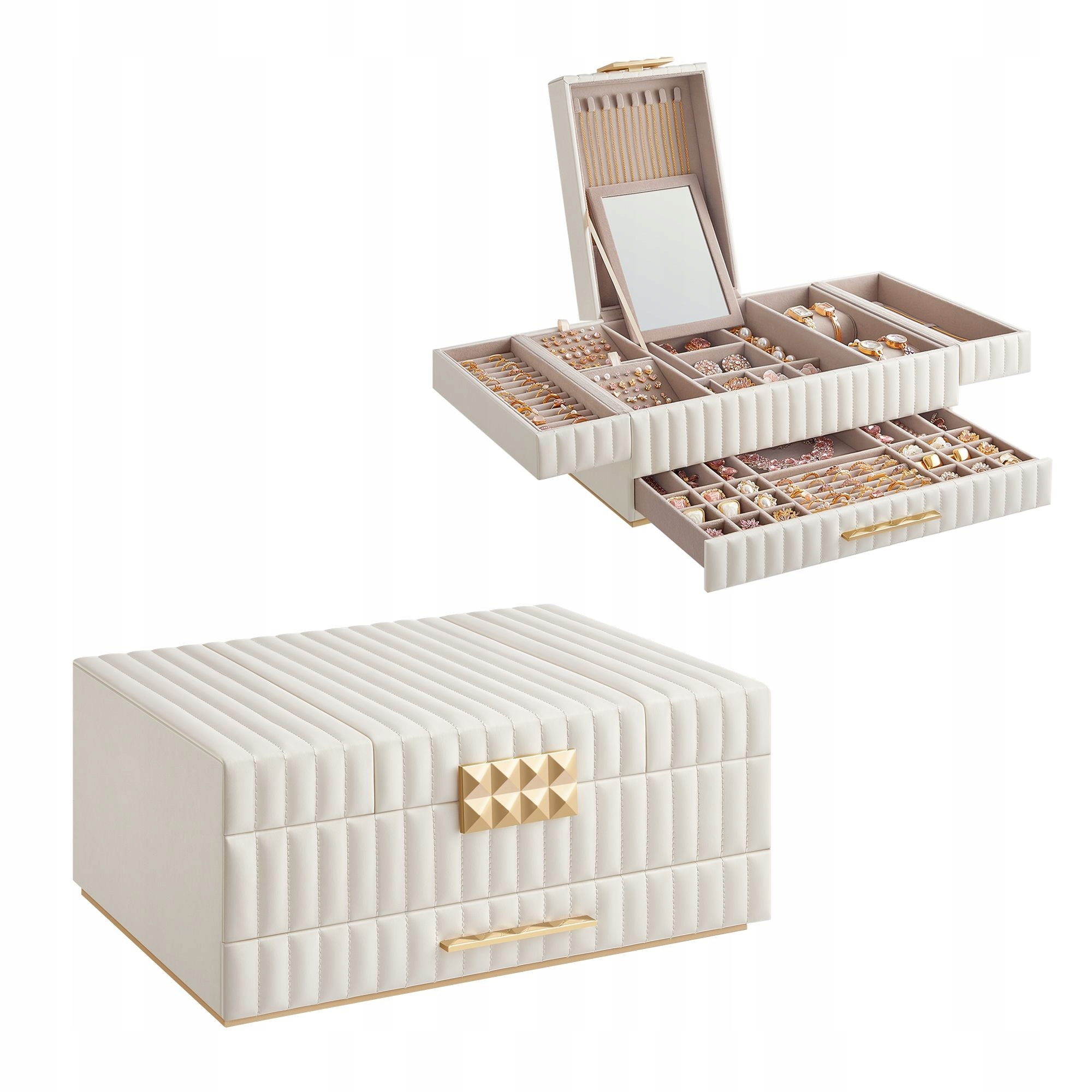 Funkční rozkládací krabička organizér na šperky hodinky brýle