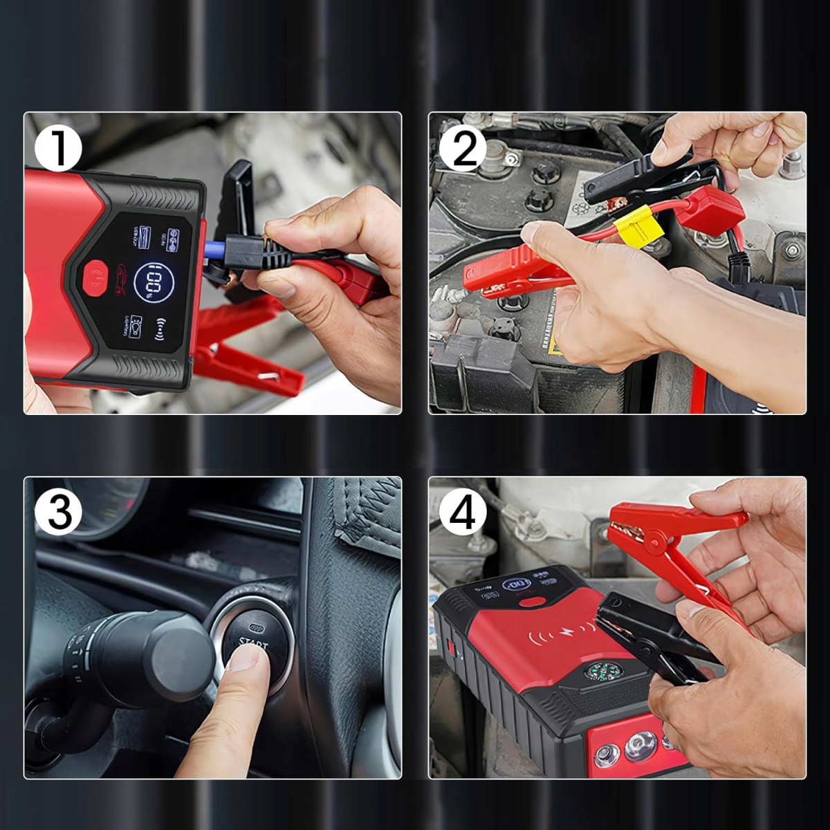 MOCNY ROZRUSZNIK SAMOCHODOWY POWERBANK URZĄDZENIE ROZRUCHOWE 20000MAH Model BOOSTER ROZRUCH JUMP