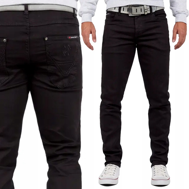 Stylové kalhoty Cipo Baxx Džíny Slim fit Elastický materiál Klasické